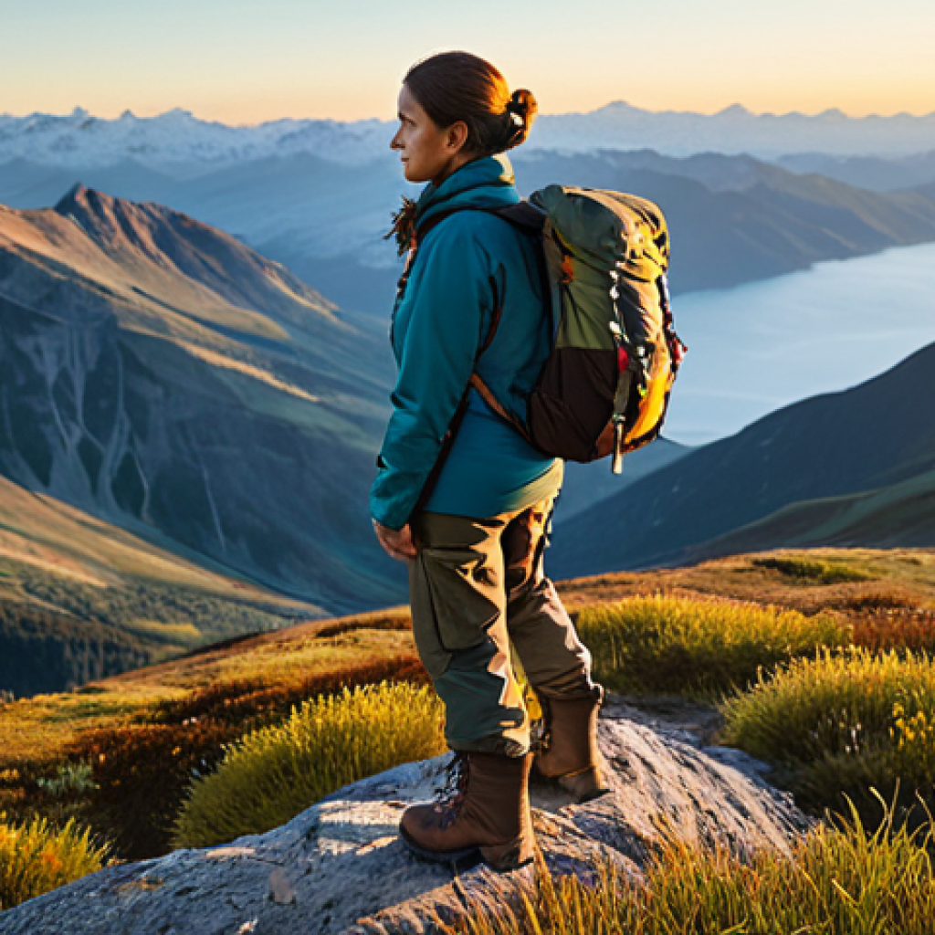 미국 국립공원 캠핑 준비물 - **

A professional female hiker, fully clothed in durable outdoor gear (hiking boots, cargo pants, f...