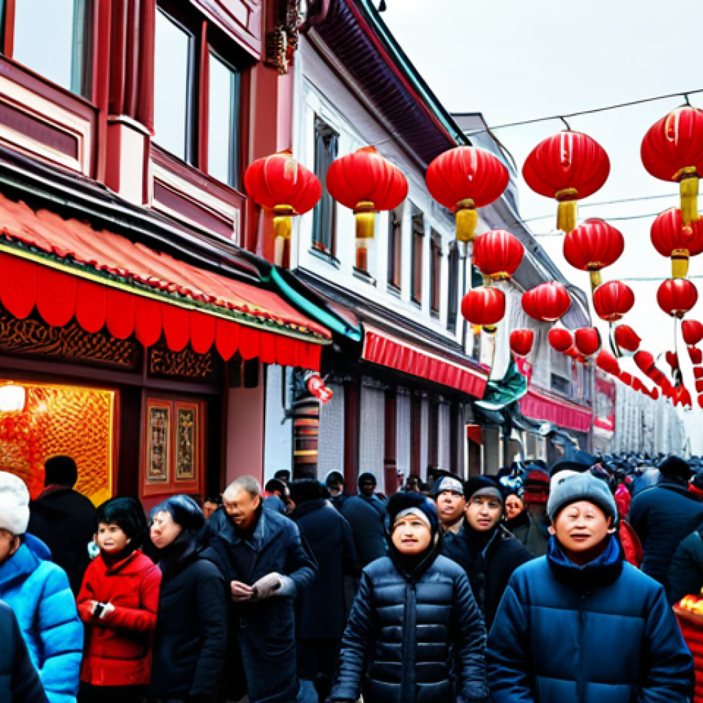 미국 내 중국계 커뮤니티 - **

A bustling street scene in Moscow's Chinatown (Китай-город), celebrating the Lunar New Year. Tra...