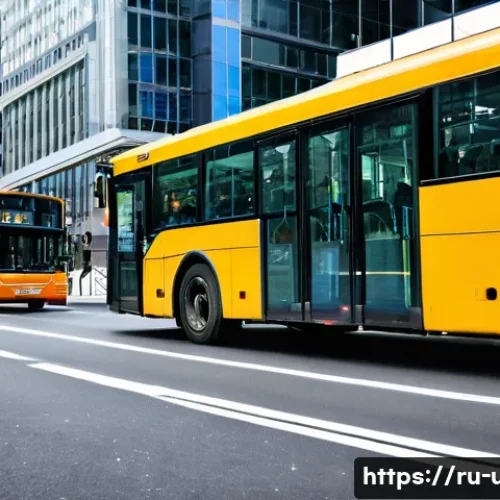 Home 32 미국 대중교통 이용법 - Prompt 1: Bustling City Bus Journey**