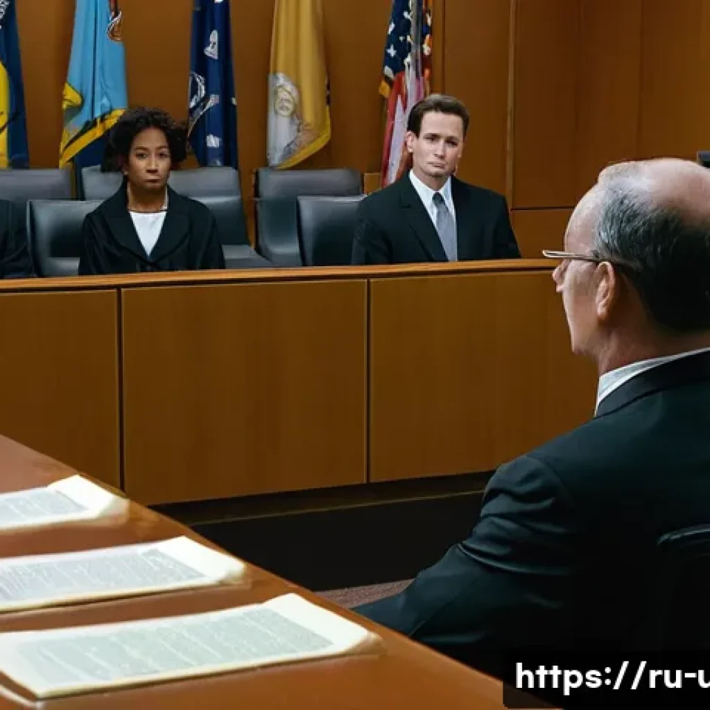 미국 사형제도 논란 - A detailed courtroom scene inside a modern American state court where a diverse group of jurors, inc...